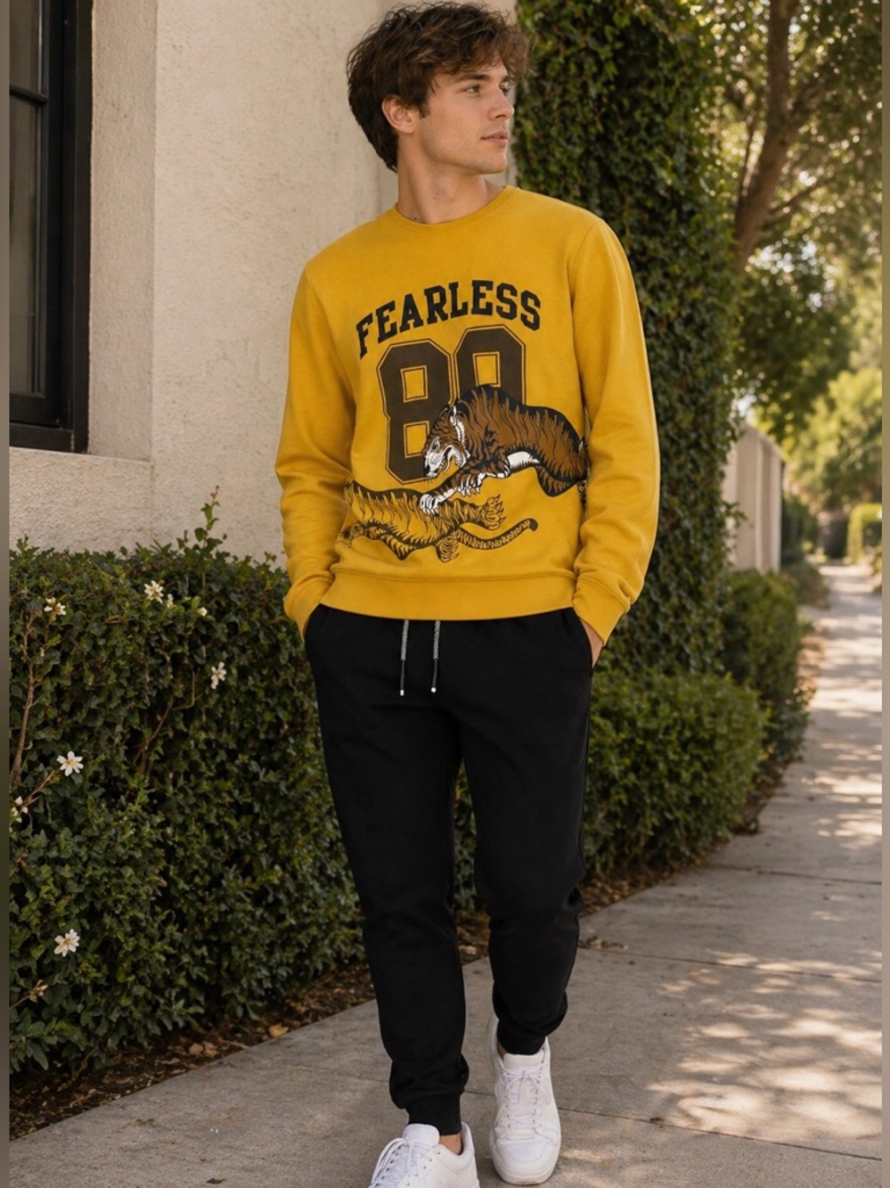 Graphic Wraparound Crewneck Sweatshirt/Sweater - Fearless